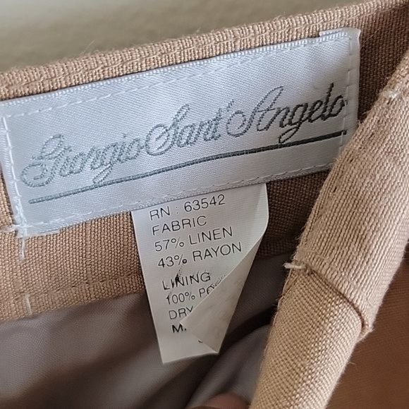 Giorgio Sant' Angelo Women's Linen Blend Trouser Tapered color Tan Plus size 22 - Picture 5 of 8